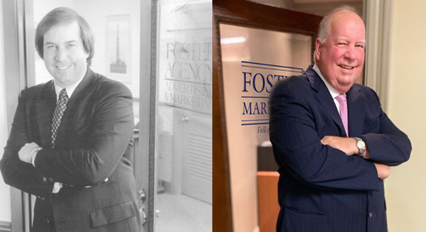 Founder George Foster, then and now.